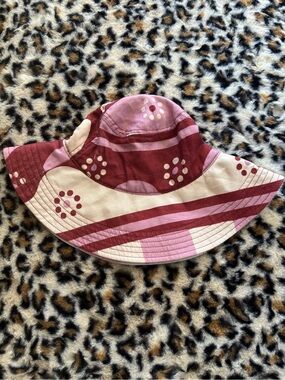 Madewell Pink & Burgundy Patterned Wide Brim Bucket Hat